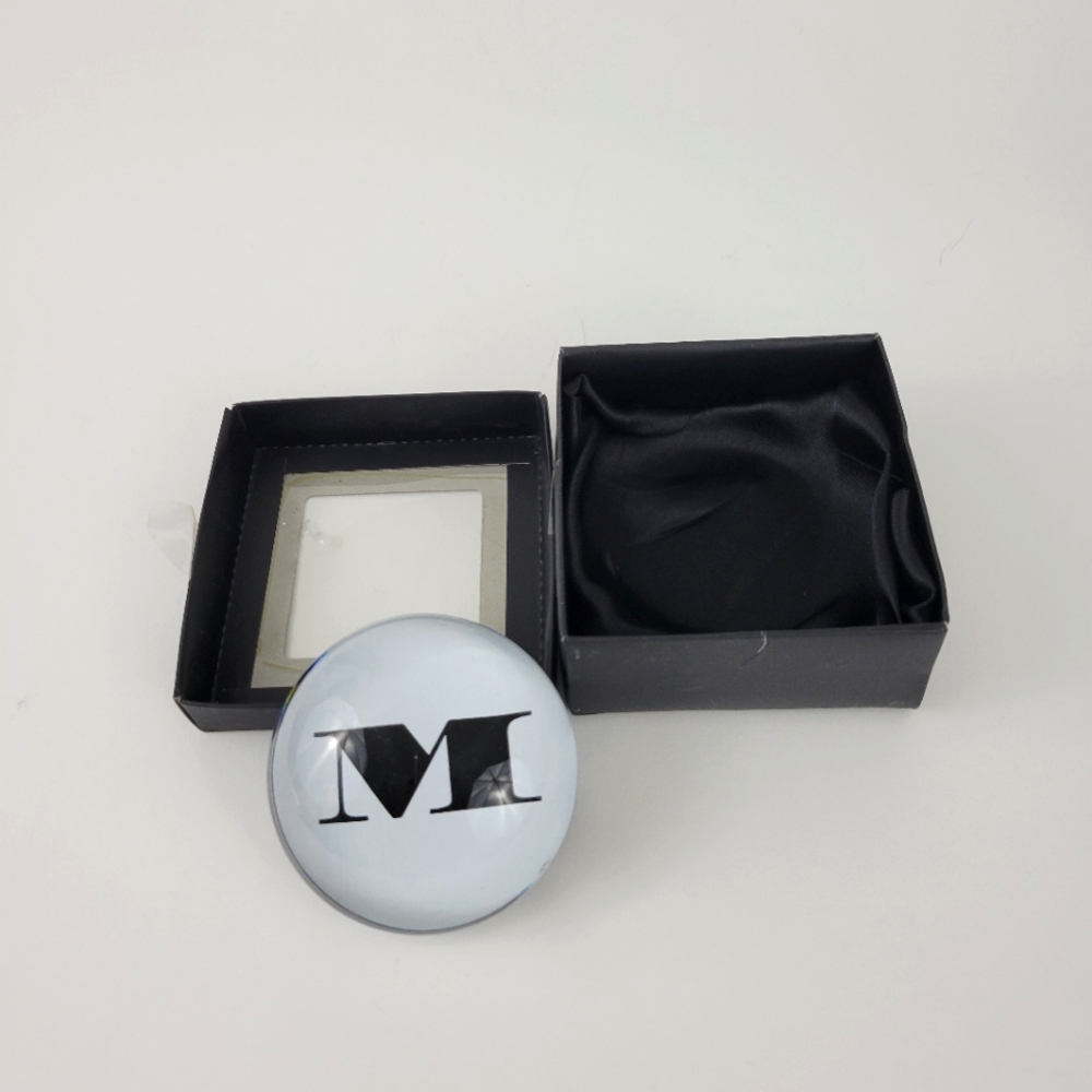 Home Accessories Personal Initial Black and White Paper Weight